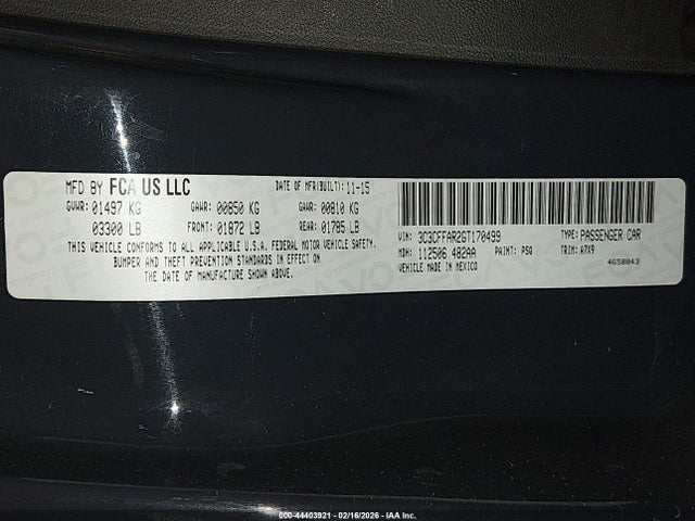 2016 FIAT 500 3C3CFFAR2GT170499 Photo 8