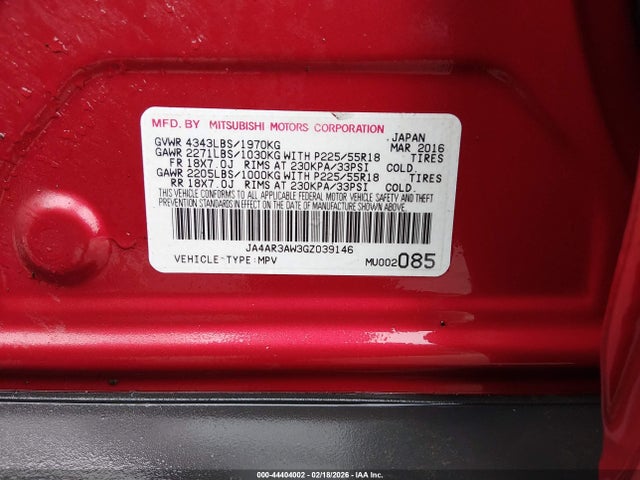 2016 MITSUBISHI OUTLANDER SPORT JA4AR3AW3GZ039146 Photo 8