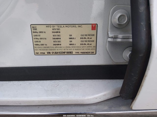 2017 TESLA MODEL S 5YJSA1E22HF186983 Photo 8