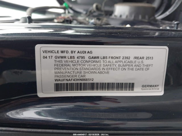 2017 AUDI A4 WAUFNAF43HN068512 Photo 8