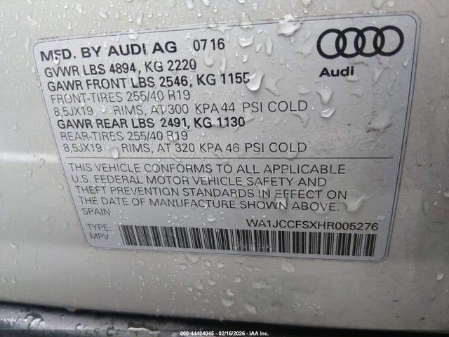 2017 AUDI Q3 WA1JCCFSXHR005276 Photo 8