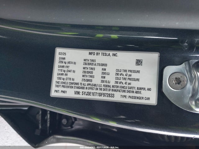 2025 TESLA MODEL 3 5YJ3E1ET1SF972833 Photo 8