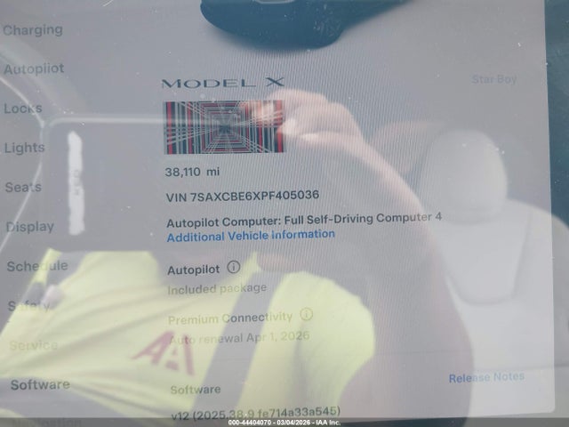 Aukcja sprzedaży 2023 Tesla Model X Plaid Tri Motor All-wheel Drive, vin: 7SAXCBE6XPF405036, numer aukcji: 44404070