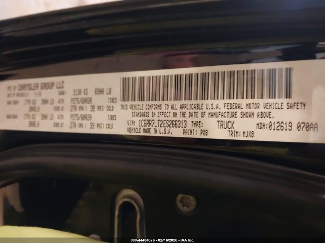 Продажа на аукционе авто 2014 Ram 1500 Outdoorsman, vin: 1C6RR7LT2ES266313, номер лота: 44404076