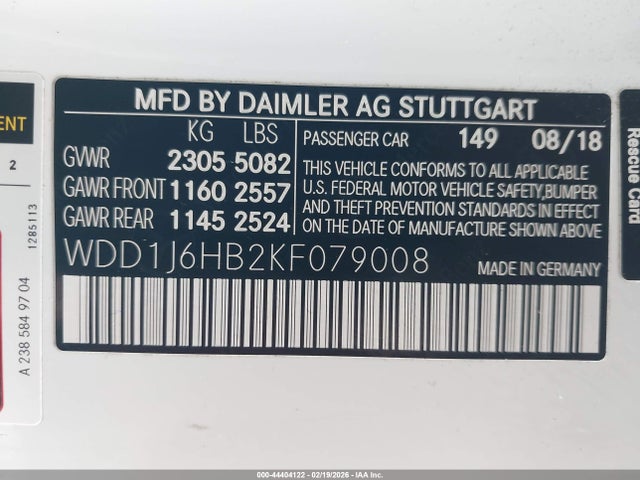 2019 MERCEDES-BENZ E 450 WDD1J6HB2KF079008 Photo 8