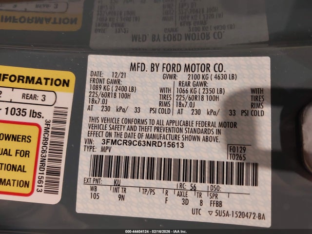 2022 FORD BRONCO SPORT 3FMCR9C63NRD15613 Photo 8