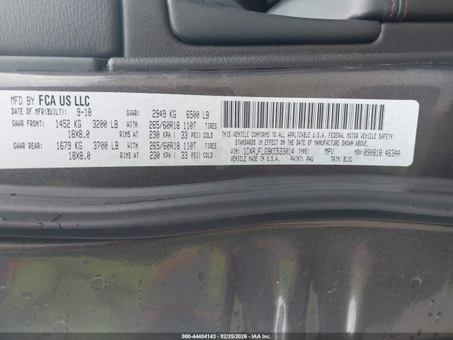 2019 Jeep Grand Cherokee Trailhawk 4x4 მანქანა იყიდება აუქციონზე, vin: 1C4RJFLG9KC533014, აუქციონის ნომერი: 44404143