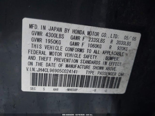 2005 ACURA TSX JH4CL96905C024141 Photo 8