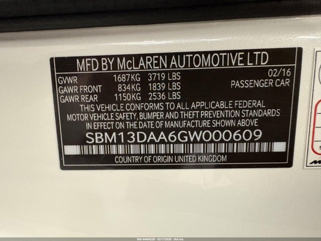 Mclaren 570S 2016 SBM13DAA6GW000609 Image 9