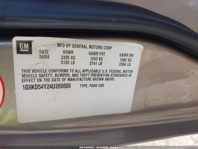 2004 CADILLAC DEVILLE 1G6KD54Y24U260606 Photo 8