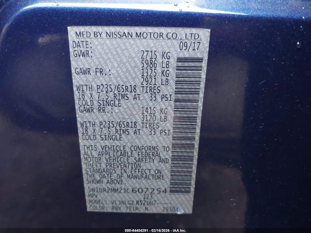 Nissan Pathfinder Sl 2018 5N1DR2MM2JC607254 Image 9