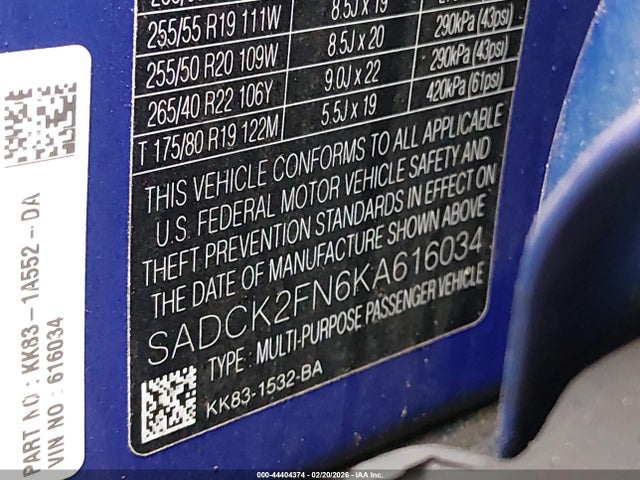 2019 JAGUAR F-PACE SADCK2FN6KA616034 Photo 8