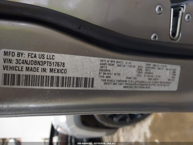 Продаж на аукціоні авто 2023 Jeep Compass Altitude 4x4, vin: 3C4NJDBN3PT517678, номер лоту: 44404387