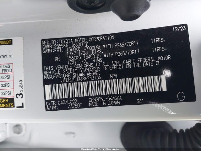 JTERU5JR3R6243166 Toyota 4runner Trd Off Road Premium