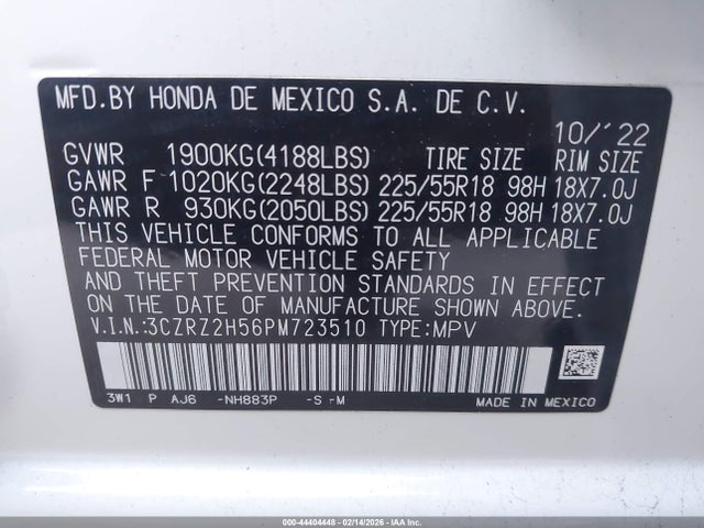 2023 HONDA HR-V 3CZRZ2H56PM723510 Photo 8