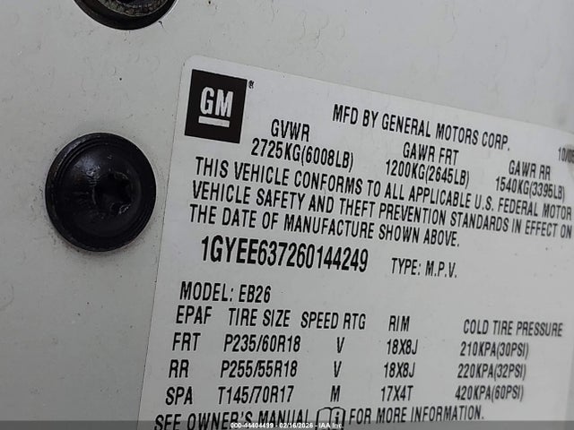 2006 CADILLAC SRX 1GYEE637260144249 Photo 8