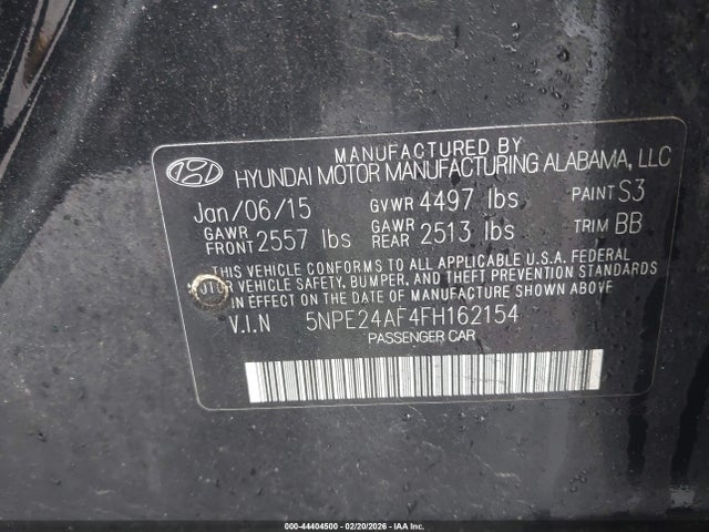 2015 HYUNDAI SONATA 5NPE24AF4FH162154 Photo 8