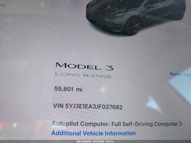 44404506 :رقم المزاد ، 5YJ3E1EA3JF037682 vin ، 2018 Tesla Model 3 Long Range/mid Range مزاد بيع