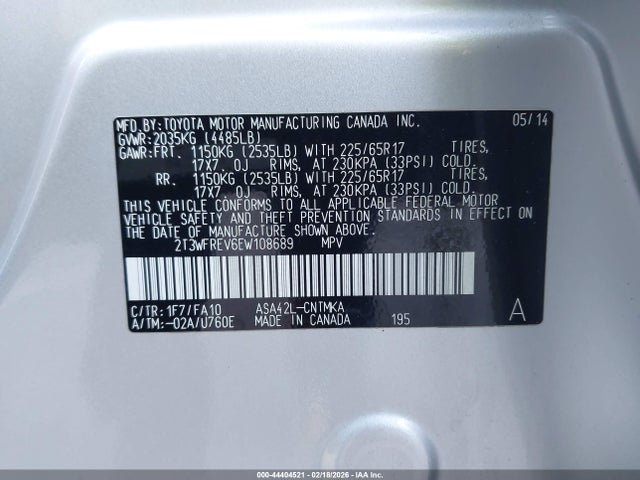Toyota Rav4 Xle 2014 2T3WFREV6EW108689 Image 9