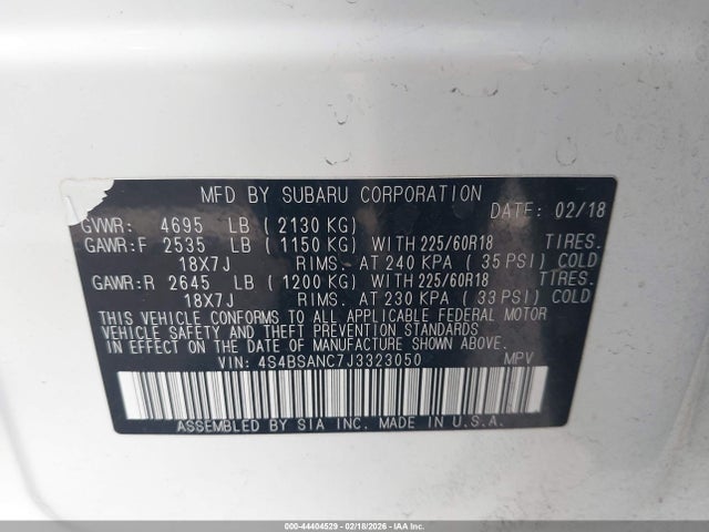 4S4BSANC7J3323050 Subaru Outback 2.5i Limited