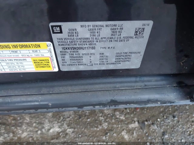 1GKKVSKD8HJ117180 GMC Acadia Limited