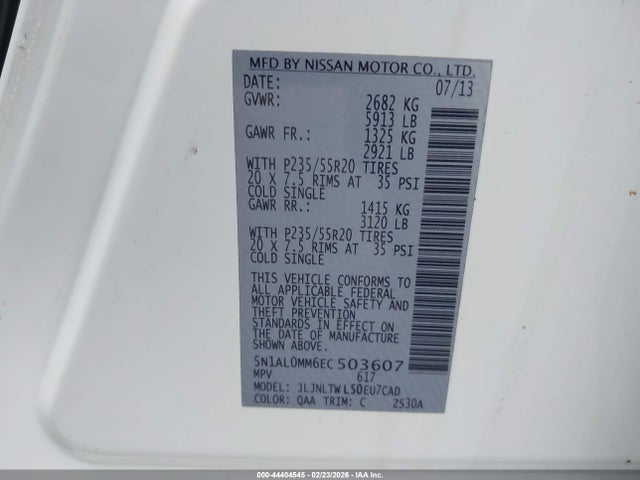 Infiniti QX60 2014 5N1AL0MM6EC503607 Image 9
