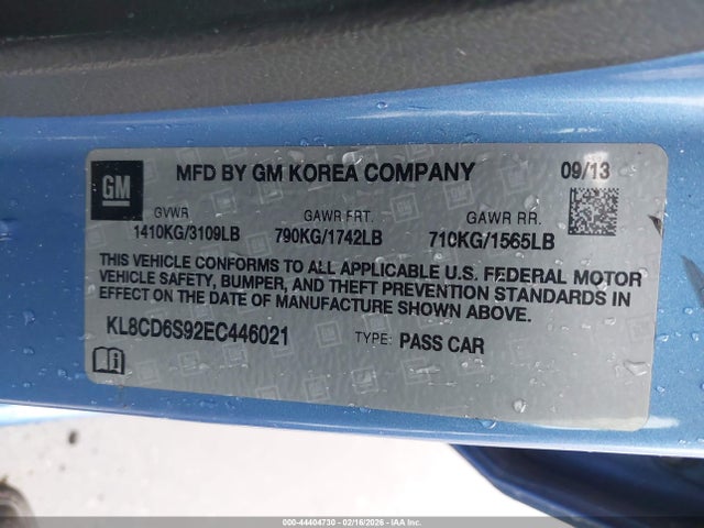 Chevrolet Spark 1lt Auto 2014 KL8CD6S92EC446021 Image 9