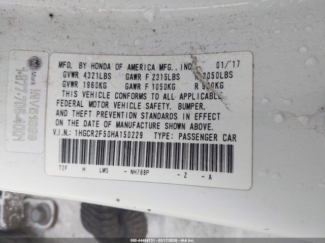 1HGCR2F50HA150229 Honda Accord Sport