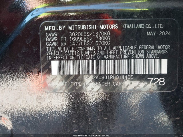 2024 MITSUBISHI MIRAGE ML32AUHJ1RH014405 Photo 8