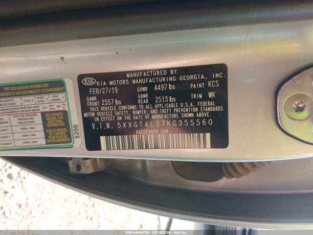 5XXGT4L37KG355560 KIA Optima Lx