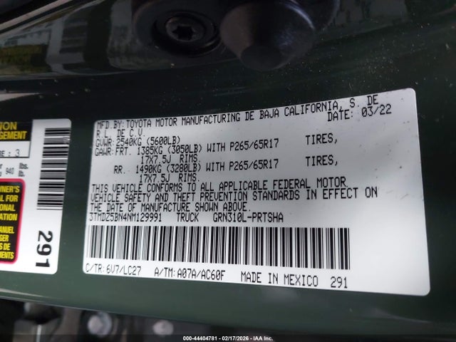 3TMDZ5BN4NM129991 Toyota Tacoma Trd Sport