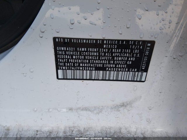 3VWD17AJ7FM235948 Volkswagen Jetta 1.8t Se