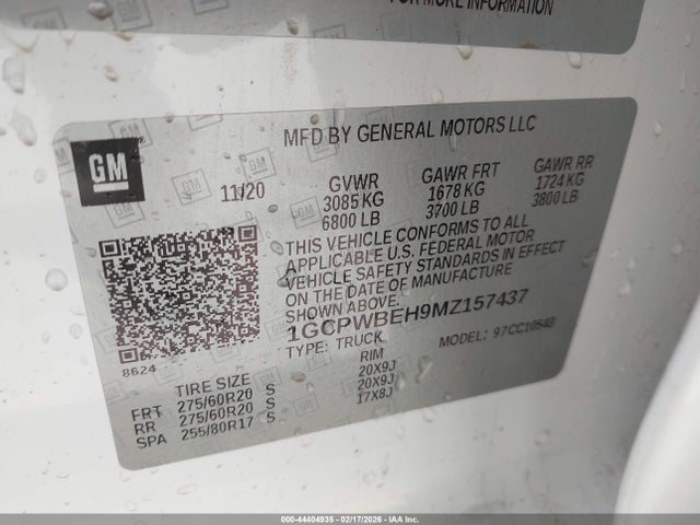 Продаж на аукціоні авто 2021 Chevrolet Silverado 1500 2wd  Short Bed Custom, vin: 1GCPWBEH9MZ157437, номер лоту: 44404935