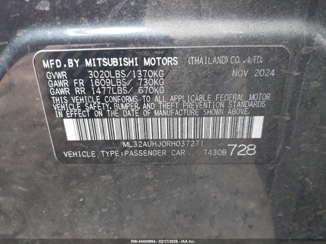 2024 MITSUBISHI MIRAGE ML32AUHJ0RH037271 Photo 8