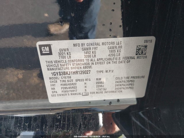 1GYS3BKJ1HR129027 Cadillac Escalade Luxury