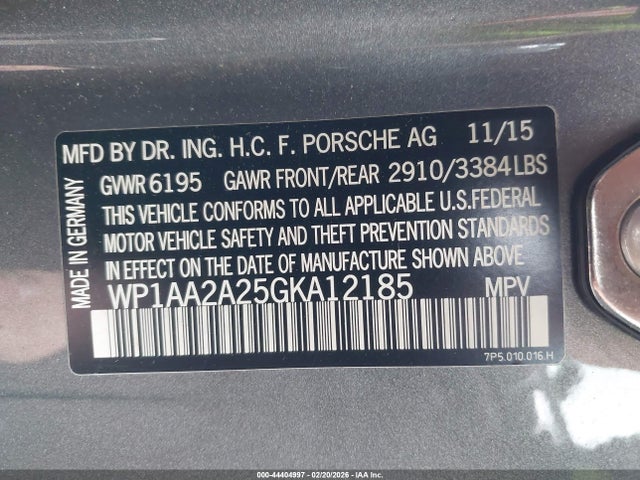 2016 PORSCHE CAYENNE WP1AA2A25GKA12185 Photo 8