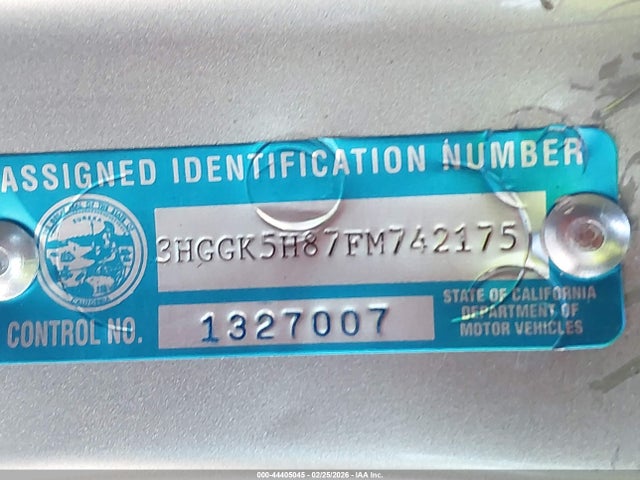 3HGGK5H87FM742175 Honda Fit Ex/ex-l