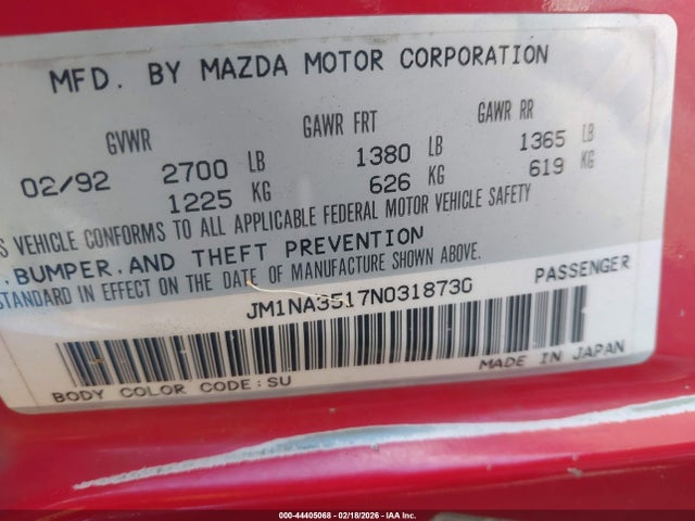 1992 MAZDA MX-5 MIATA JM1NA3517N0318730 Photo 8