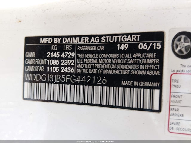 WDDGJ8JB5FG442126 Mercedes-Benz C 350 Sport 4matic