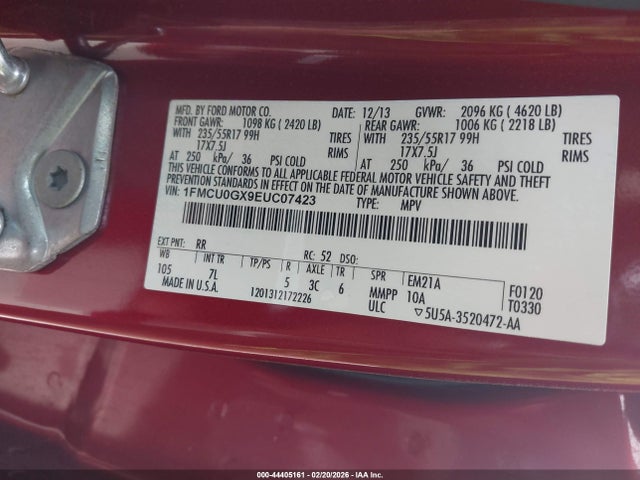 1FMCU0GX9EUC07423 Ford ESCAPE SE