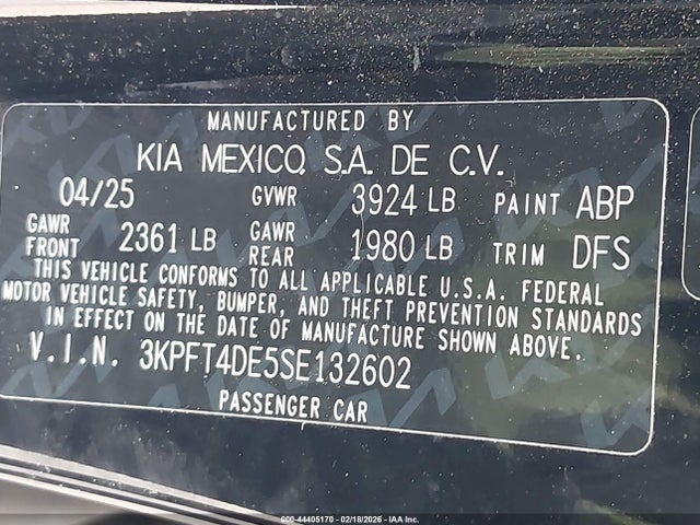 2025 KIA K4 3KPFT4DE5SE132602 Photo 8