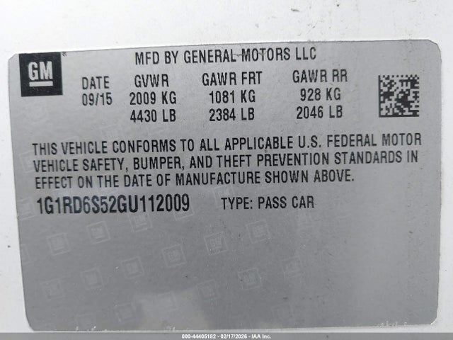 Chevrolet Volt Premier 2016 1G1RD6S52GU112009 Image 9