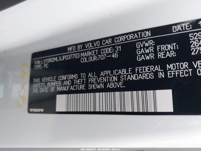 LVY992MLXJP037703 Volvo S90 T6 Inscription