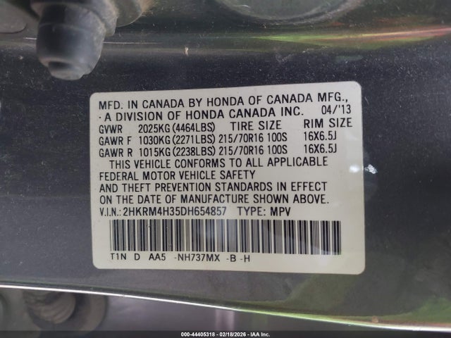 2013 HONDA CR-V 2HKRM4H35DH654857 Photo 8