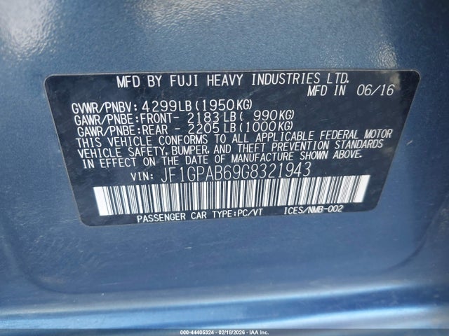Subaru Impreza 2.0i Premium 2016 JF1GPAB69G8321943 Image 9
