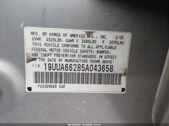 2005 ACURA TL 19UUA66285A043658 Photo 8