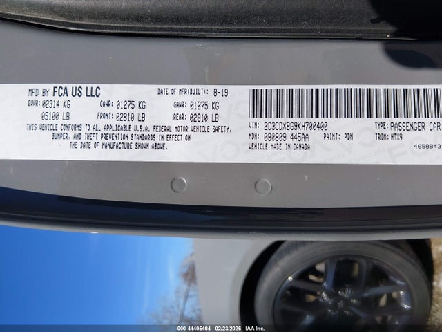 Aukcja sprzedaży 2019 Dodge Charger Sxt Rwd, vin: 2C3CDXBG9KH700400, numer aukcji: 44405404