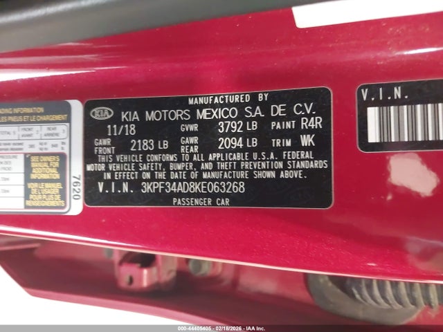 2019 KIA FORTE 3KPF34AD8KE063268 Photo 8