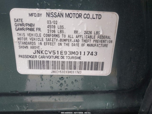 2003 Infiniti G35 Base W/6 Speed Manual მანქანა იყიდება აუქციონზე, vin: JNKCV51E93M011743, აუქციონის ნომერი: 44405434