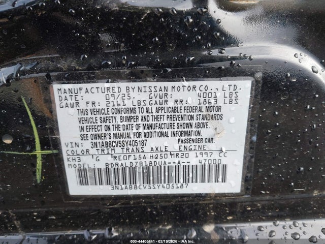 3N1AB8CV5SY405187 Nissan SENTRA SV